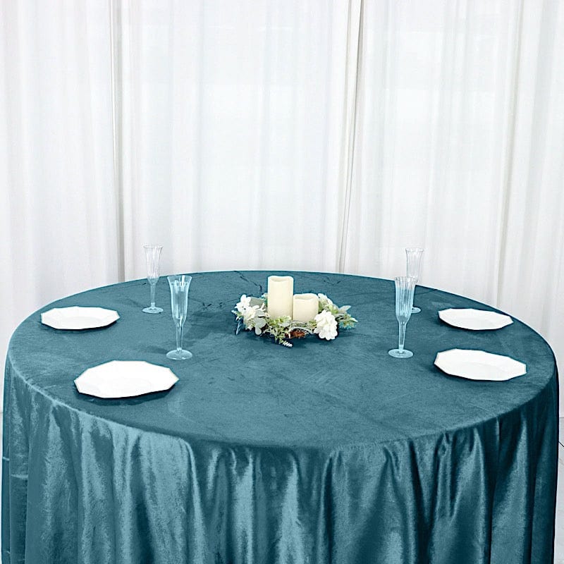 120 in Round Premium Velvet Tablecloth