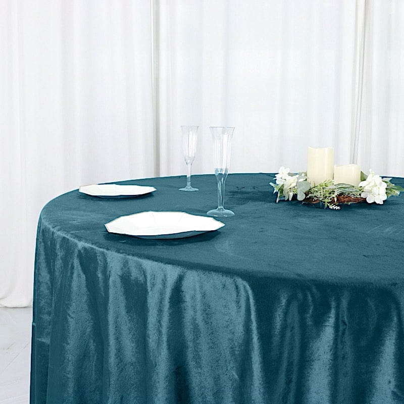 120 in Round Premium Velvet Tablecloth