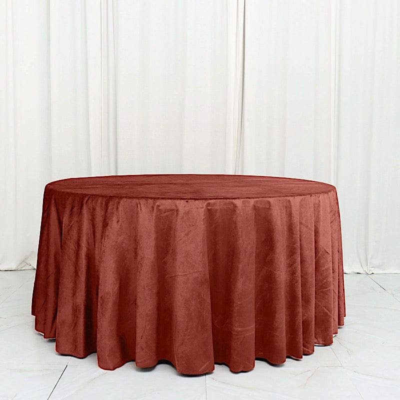 120 in Round Premium Velvet Tablecloth