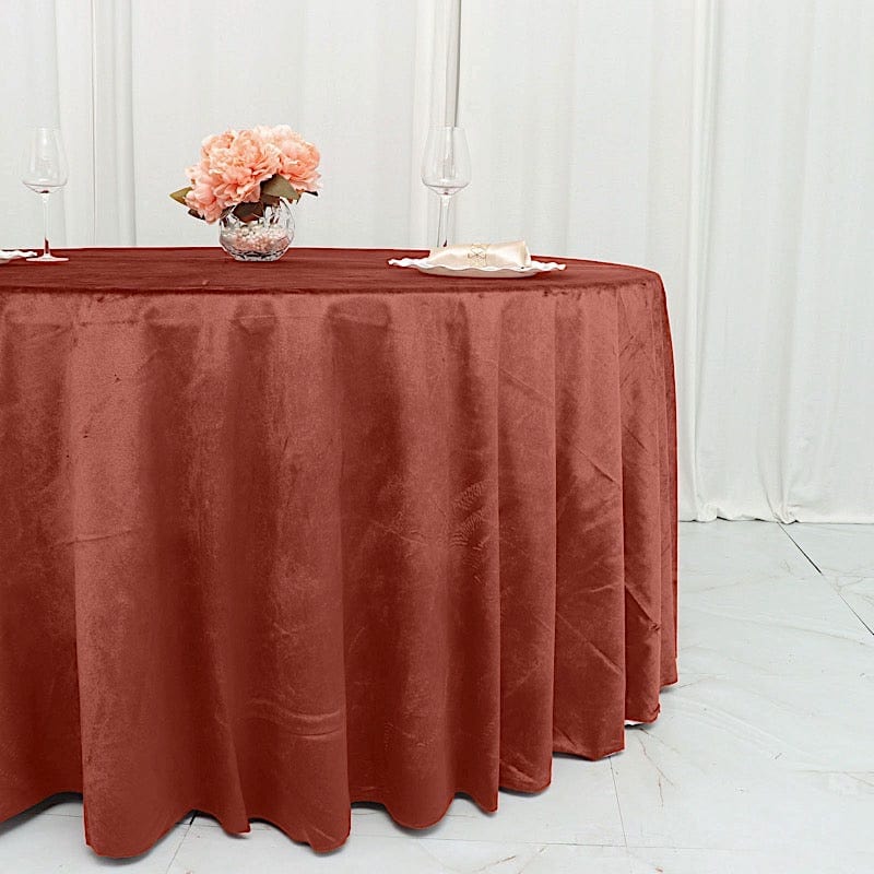 120 in Round Premium Velvet Tablecloth