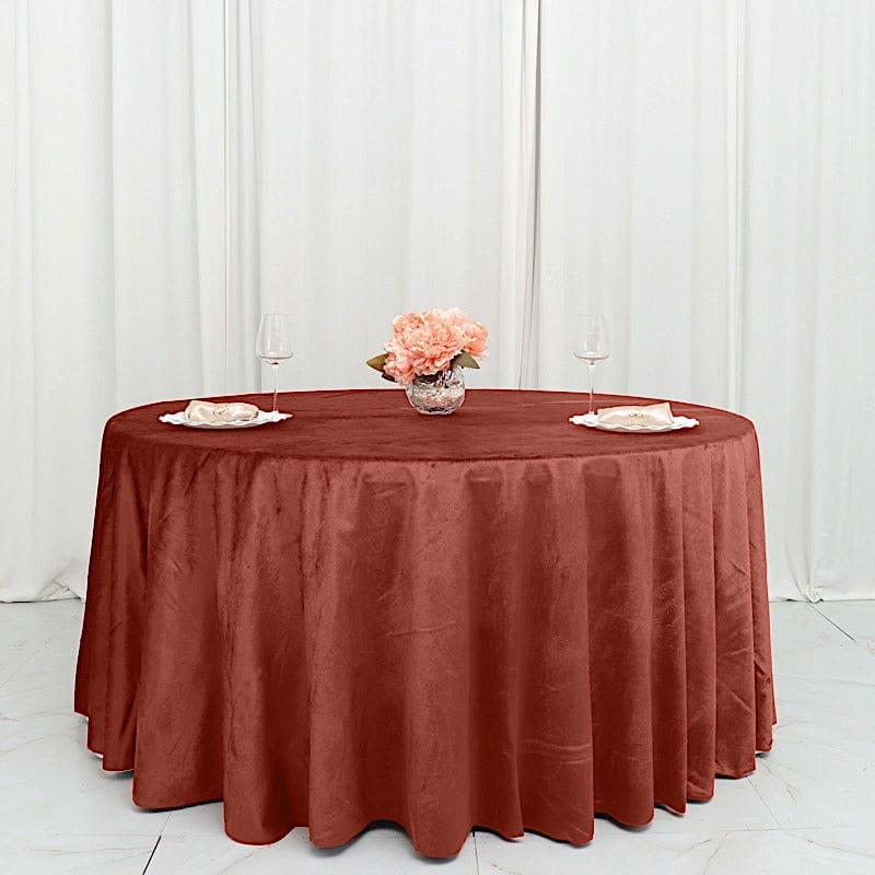 120 in Round Premium Velvet Tablecloth