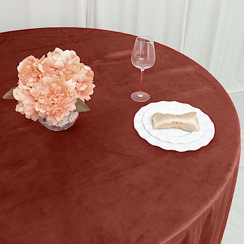 120 in Round Premium Velvet Tablecloth