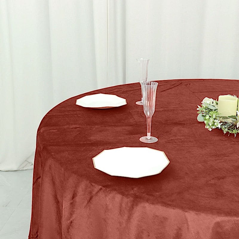 120 in Round Premium Velvet Tablecloth