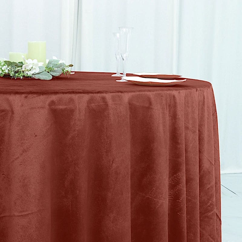 120 in Round Premium Velvet Tablecloth