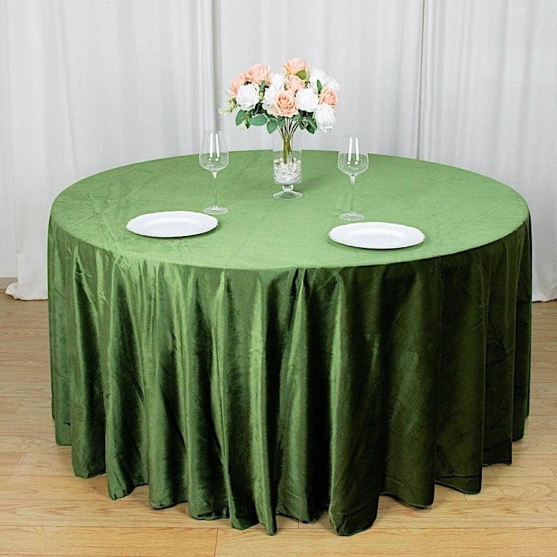 120 in Round Premium Velvet Tablecloth