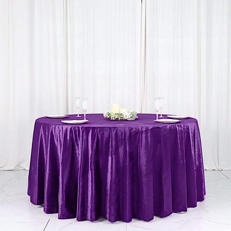 120 in Round Premium Velvet Tablecloth