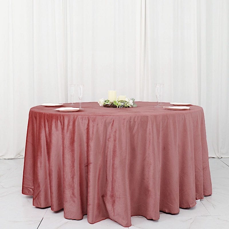 120 in Round Premium Velvet Tablecloth