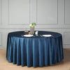 120 in Navy Blue Round Premium Velvet Tablecloth