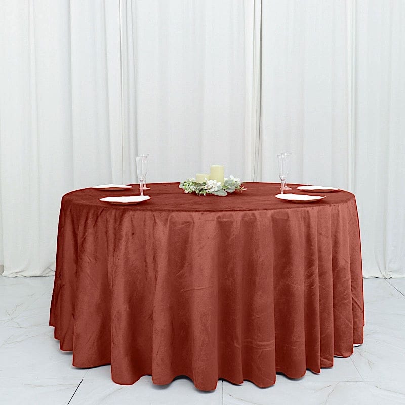 120 in Round Premium Velvet Tablecloth