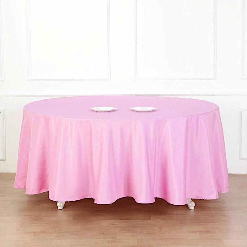 120 inch Dusty Rose Polyester Round Tablecloth