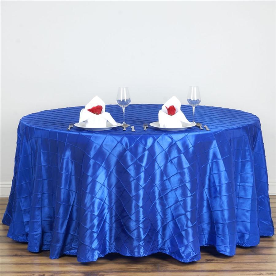 120" Round Tablecloth Pintuck - Royal Blue