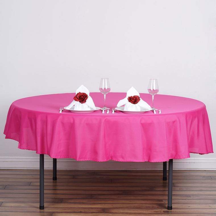 90 inch Chocolate Brown Polyester Round Tablecloth