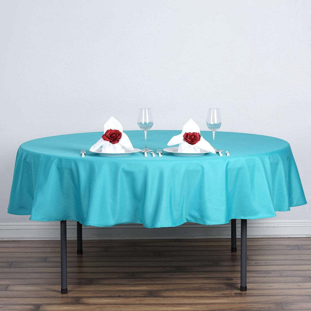 90 inch Pink Polyester Round Tablecloth