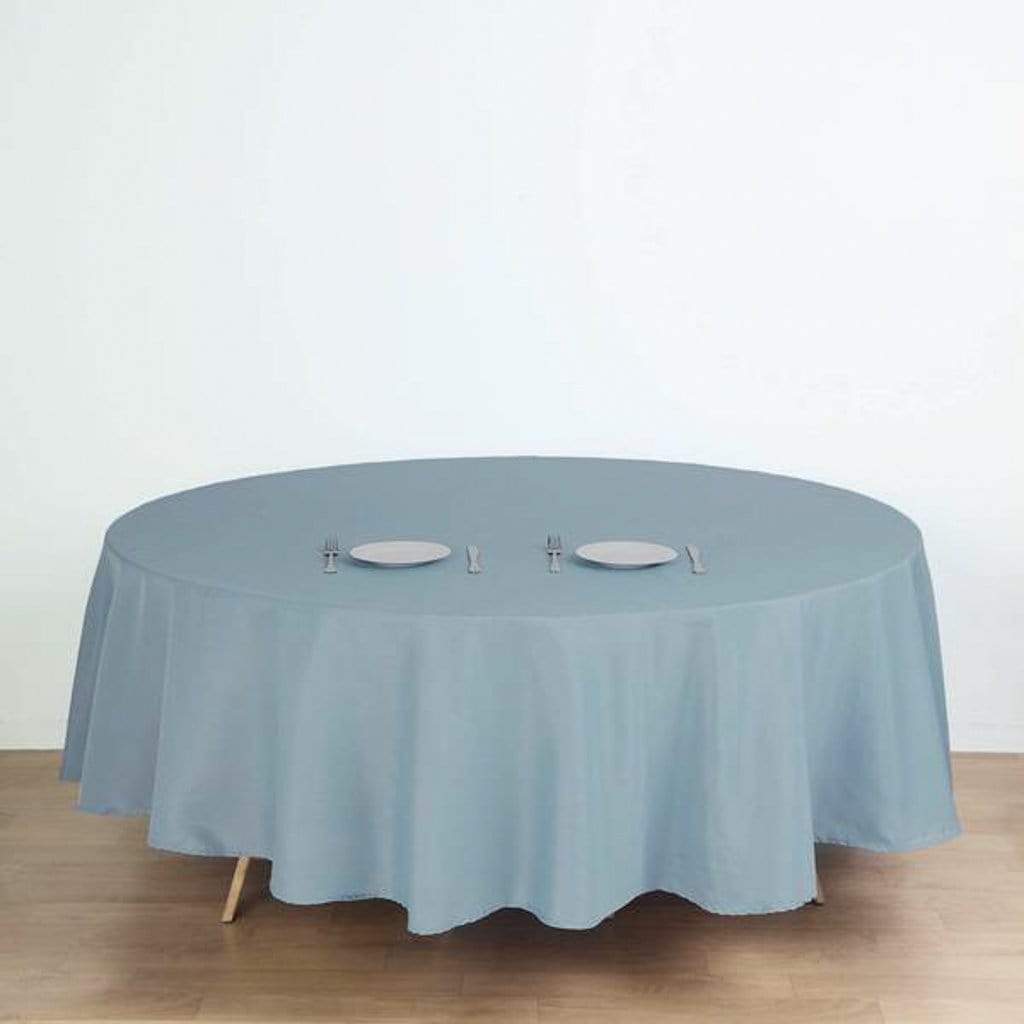 90 in Silver Polyester Round Tablecloth Party Supplies Wedding Linens