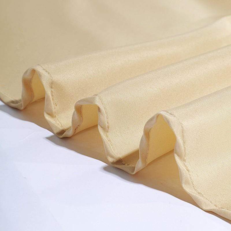 90 inch Beige Polyester Round Tablecloth
