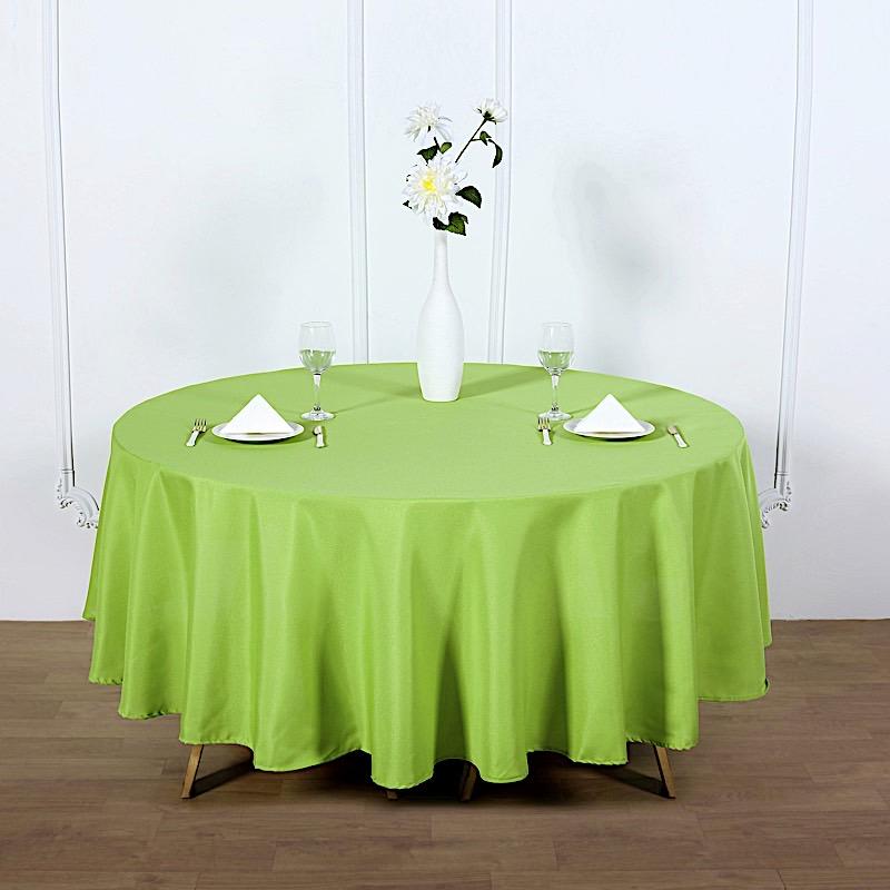 90 in Beige Polyester Round Tablecloth Party Supplies Wedding Linens
