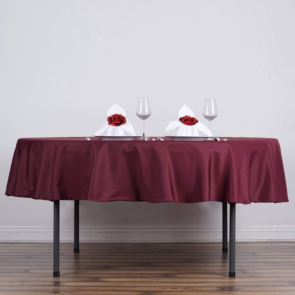 90 inch Black Polyester Round Tablecloth