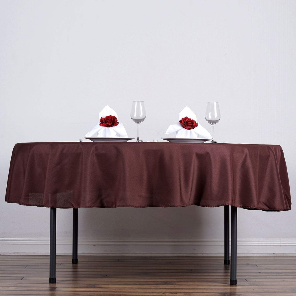 90 in Black Polyester Round Tablecloth Party Supplies Wedding Linens