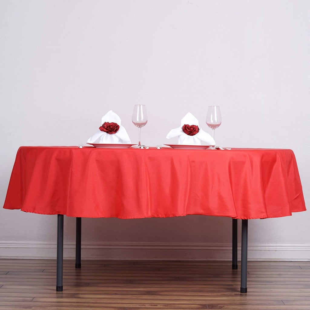 90 inch Navy Blue Polyester Round Tablecloth