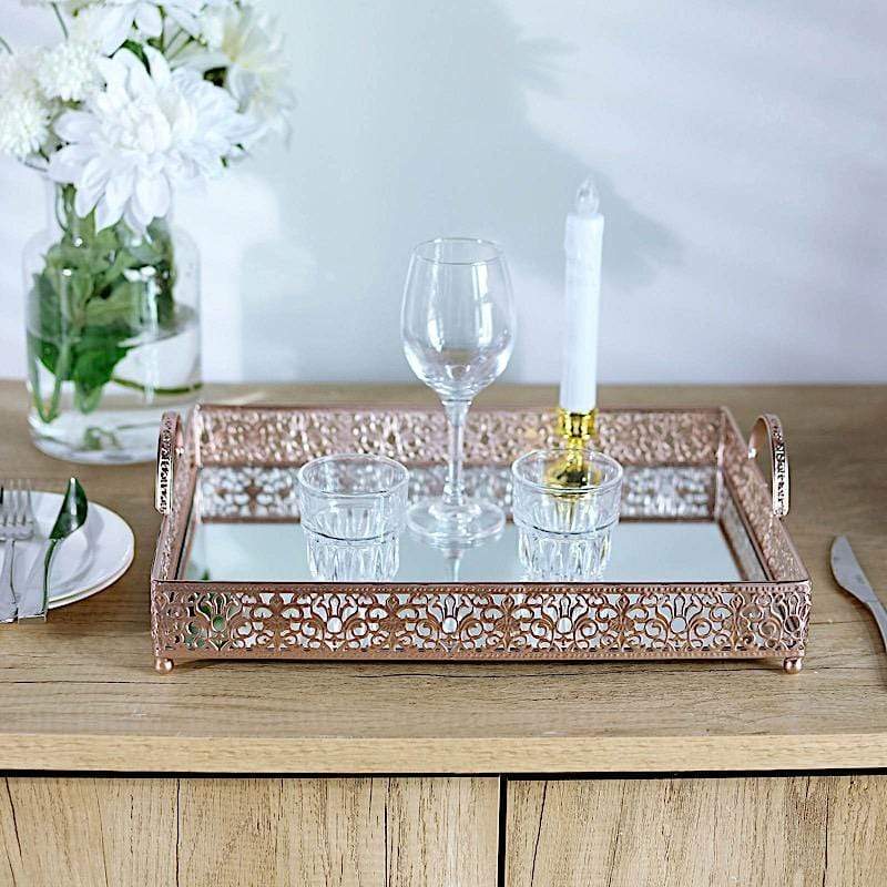 12-inch Wedding Centerpieces for Tables Mirror Trays, Mirror Wall