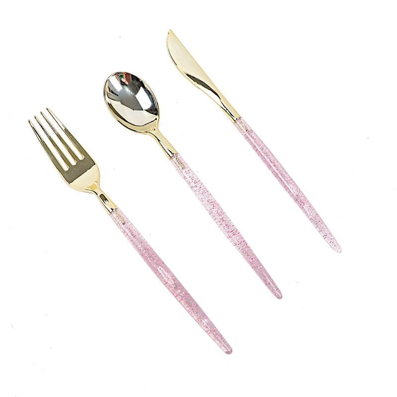 24 Disposable Plastic Cutlery Spoon Fork and Knife Set
