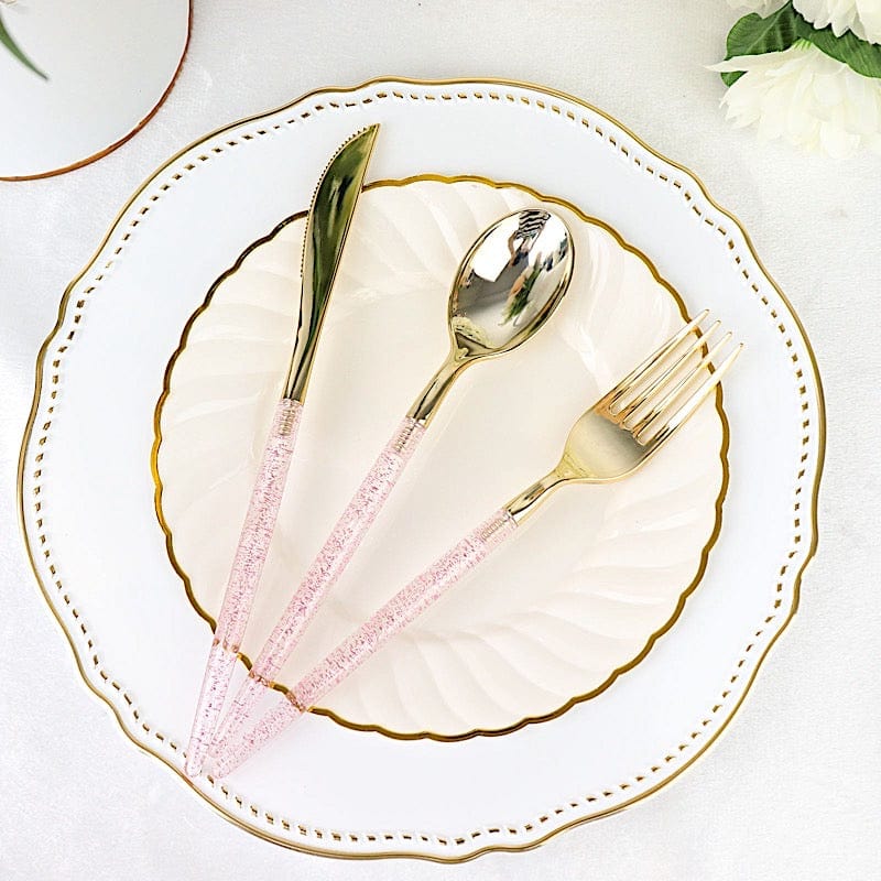 24 Disposable Plastic Cutlery Spoon Fork and Knife Set