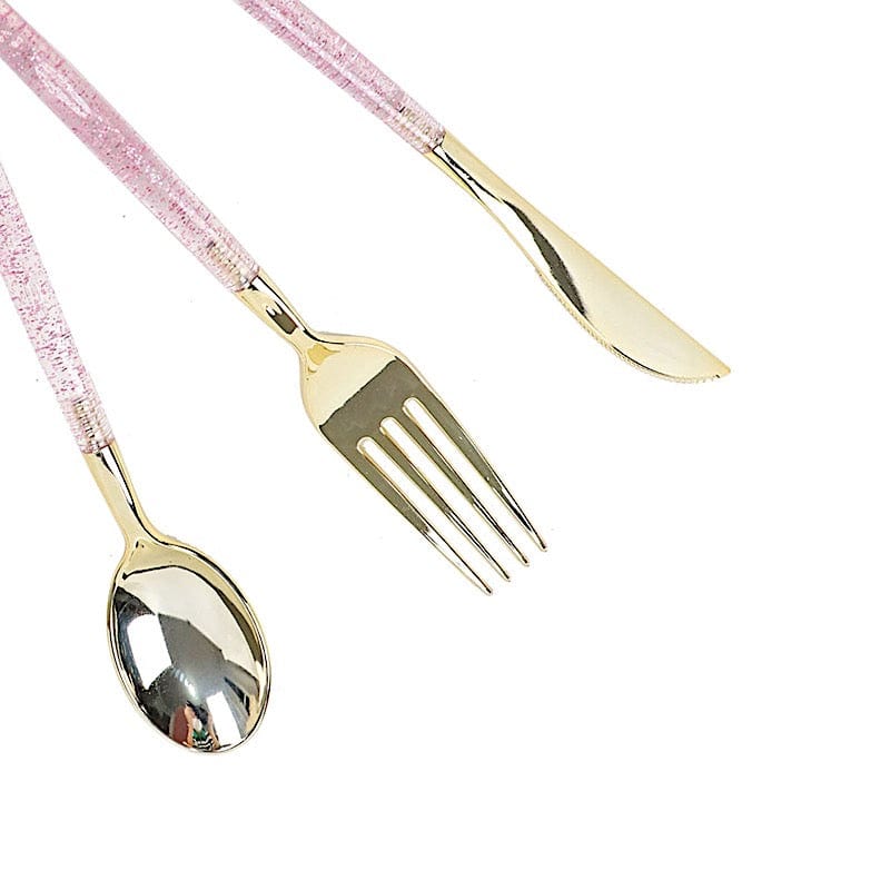 24 Disposable Plastic Cutlery Spoon Fork and Knife Set