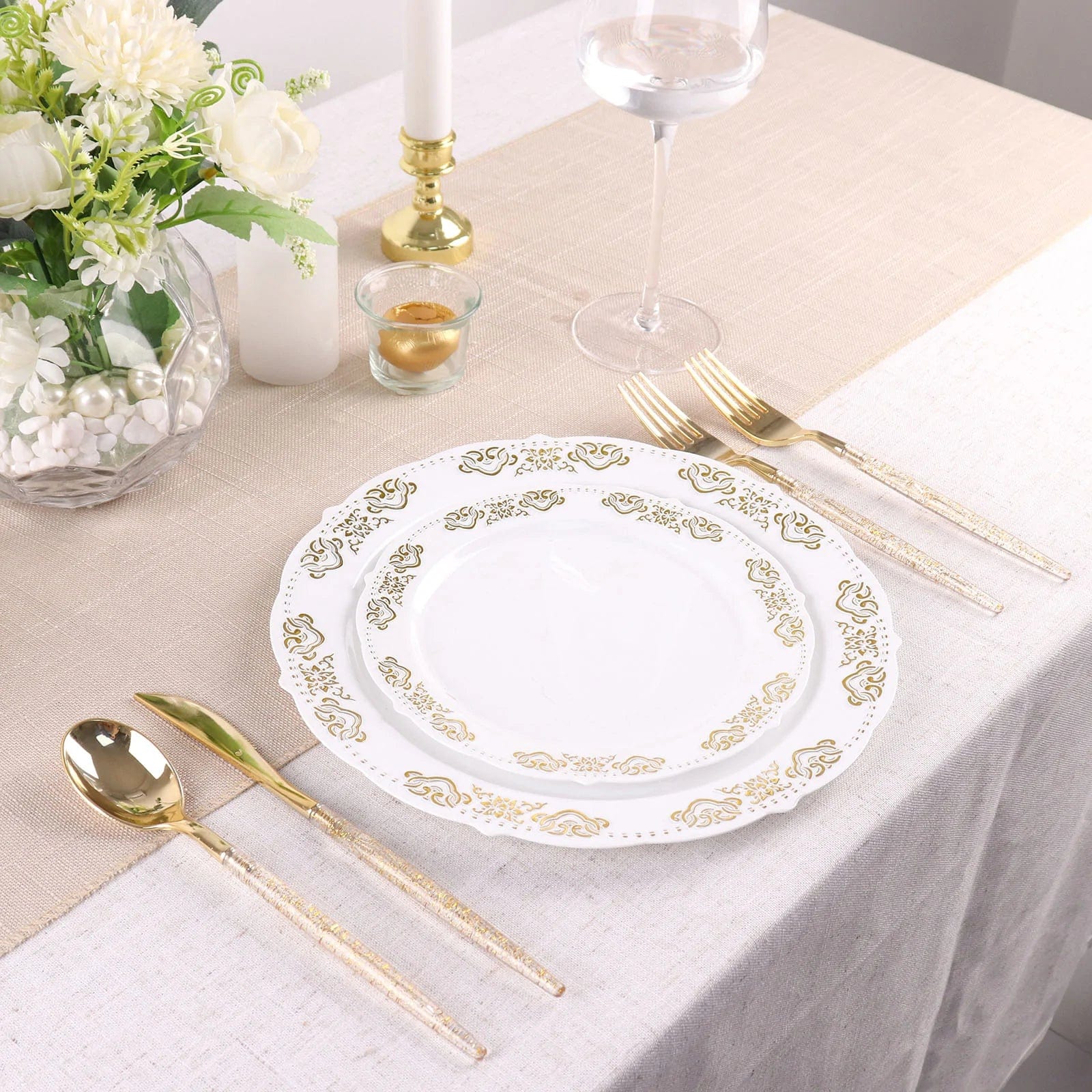 24 Disposable Plastic Cutlery Spoon Fork and Knife Set