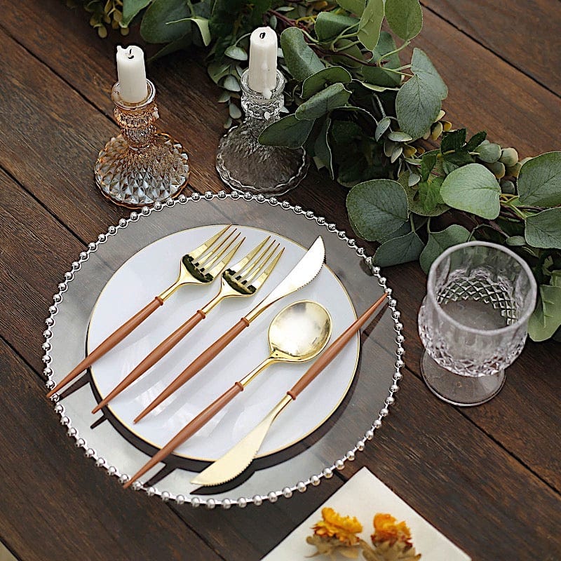 24 Disposable Plastic Cutlery Spoon Fork and Knife Set