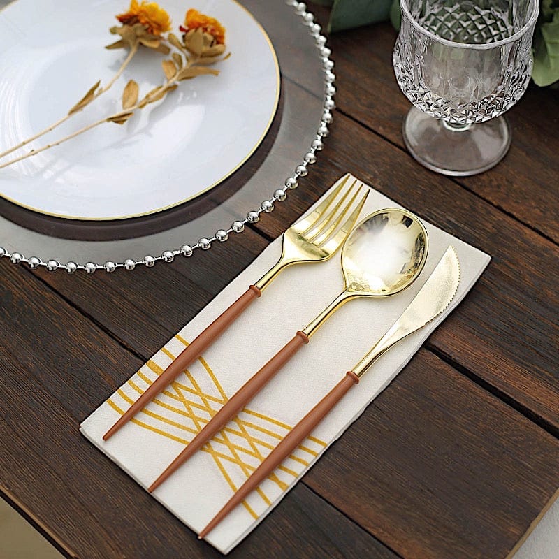 24 Disposable Plastic Cutlery Spoon Fork and Knife Set