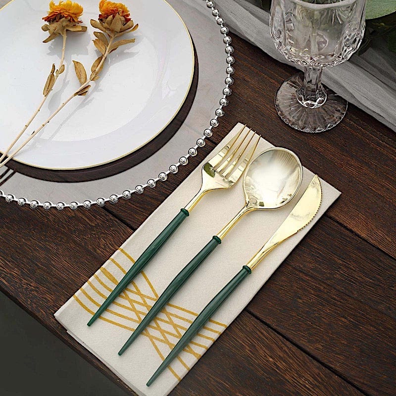 24 Disposable Plastic Cutlery Spoon Fork and Knife Set