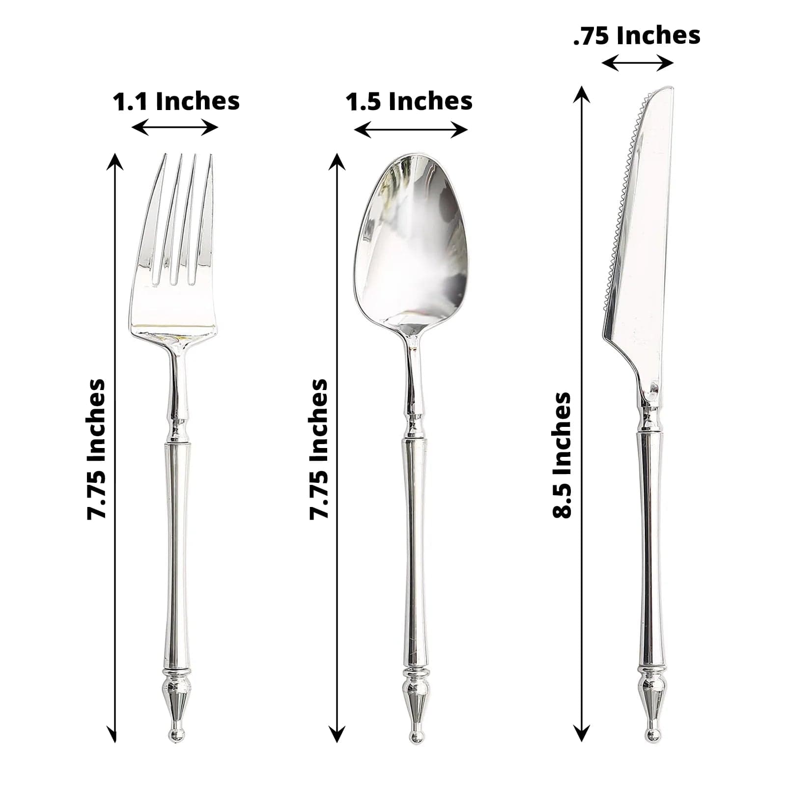 24 Disposable Plastic Cutlery with Roman Column Handle Spoon Fork and Knife Set