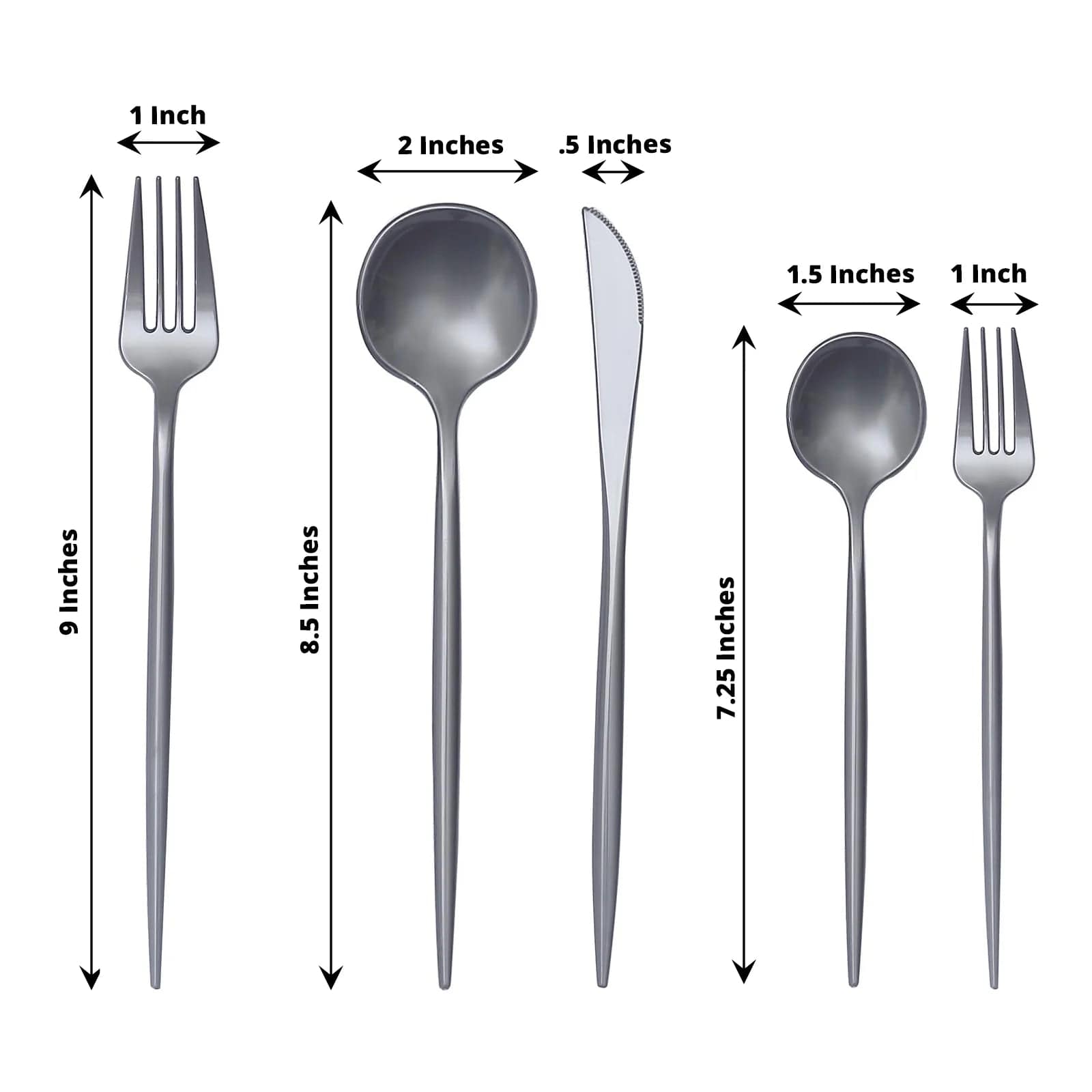 50 Disposable Heavy Duty Plastic Cutlery Spoons Forks and Knives Set