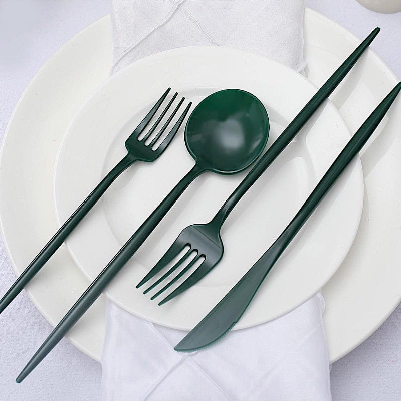 50 Disposable Heavy Duty Plastic Cutlery Spoons Forks and Knives Set