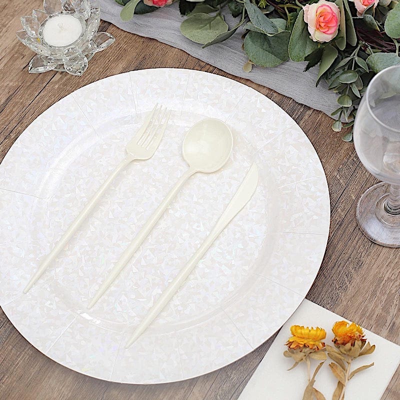 50 Disposable Heavy Duty Plastic Cutlery Spoons Forks and Knives Set