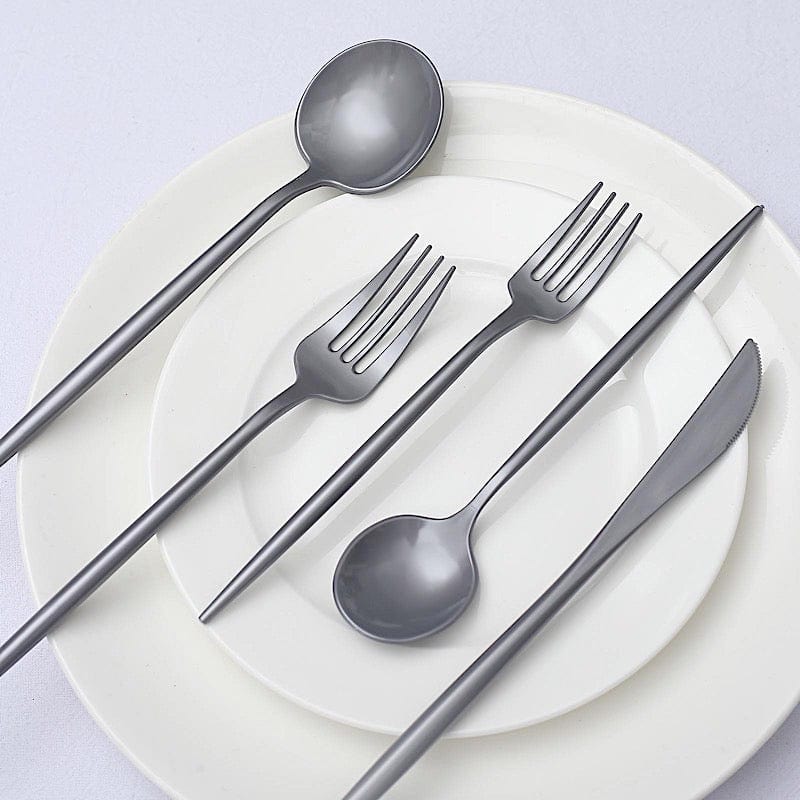 50 Disposable Heavy Duty Plastic Cutlery Spoons Forks and Knives Set