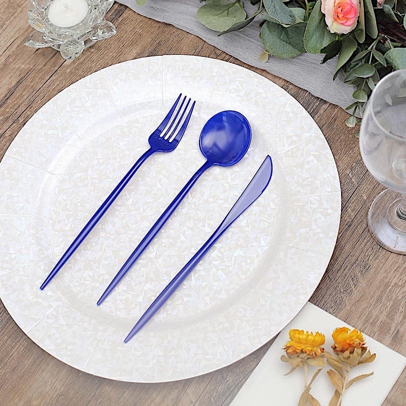 50 Disposable Heavy Duty Plastic Cutlery Spoons Forks and Knives Set