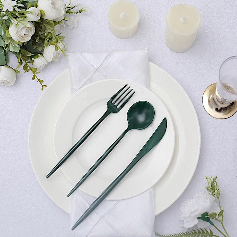 50 Disposable Heavy Duty Plastic Cutlery Spoons Forks and Knives Set