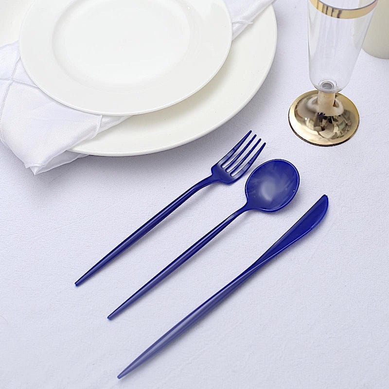 50 Disposable Heavy Duty Plastic Cutlery Spoons Forks and Knives Set