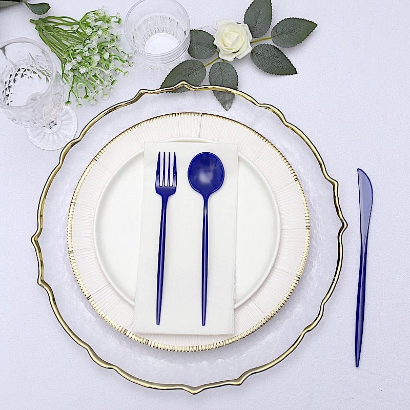 50 Disposable Heavy Duty Plastic Cutlery Spoons Forks and Knives Set