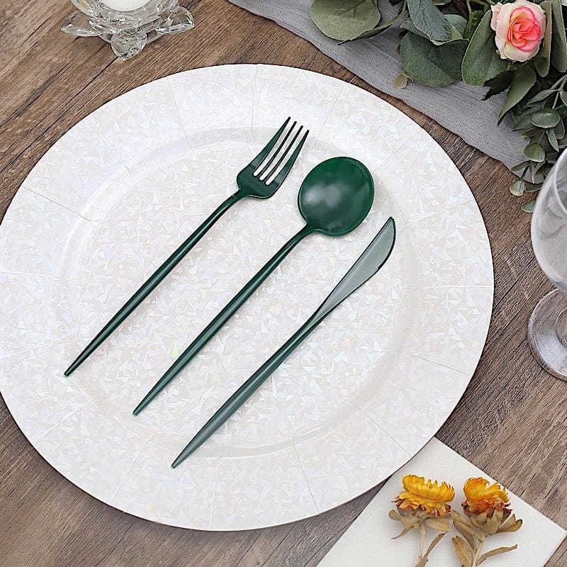 50 Disposable Heavy Duty Plastic Cutlery Spoons Forks and Knives Set