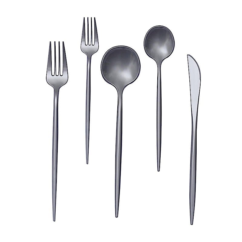 50 Disposable Heavy Duty Plastic Cutlery Spoons Forks and Knives Set