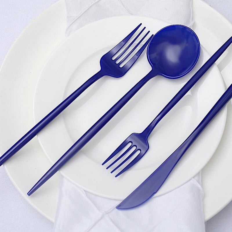 50 Disposable Heavy Duty Plastic Cutlery Spoons Forks and Knives Set