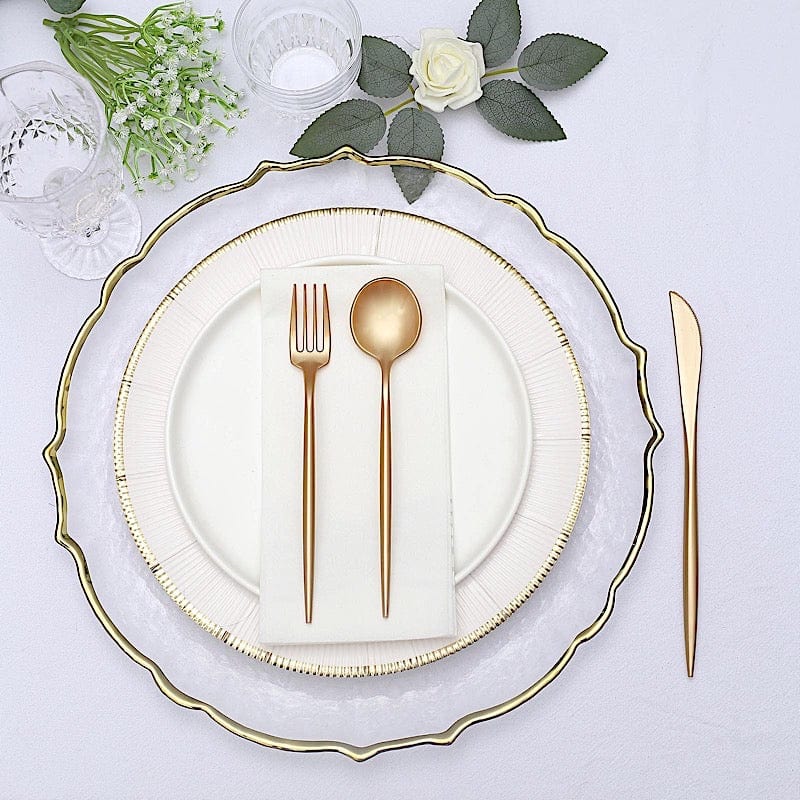 50 Disposable Heavy Duty Plastic Cutlery Spoons Forks and Knives Set