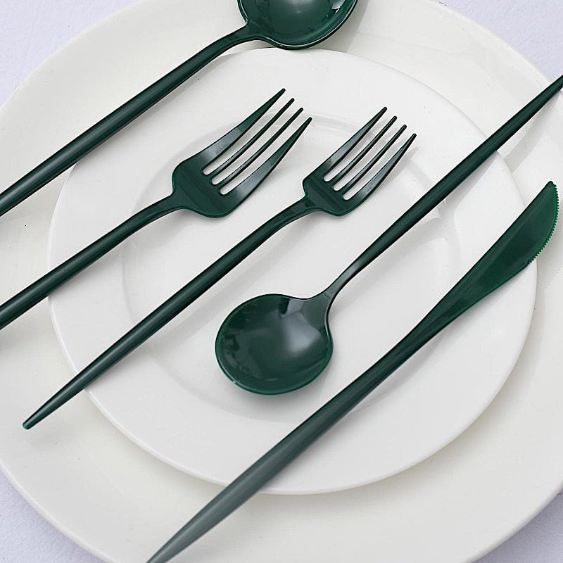 50 Disposable Heavy Duty Plastic Cutlery Spoons Forks and Knives Set