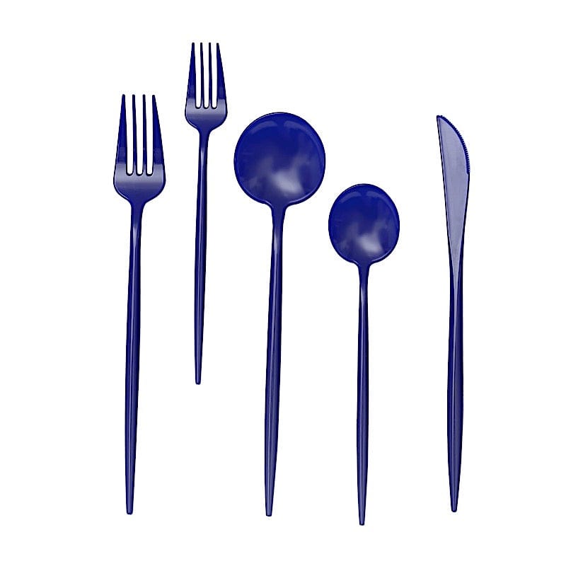 50 Disposable Heavy Duty Plastic Cutlery Spoons Forks and Knives Set