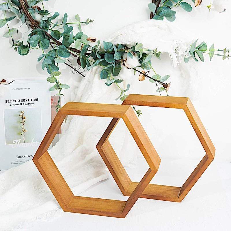 2 9 in Hexagon Geometric Wall Shelves Wood Centerpieces
