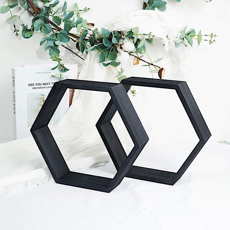 2 9 in Hexagon Geometric Wall Shelves Wood Centerpieces