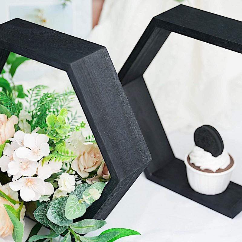 2 9 in Hexagon Geometric Wall Shelves Wood Centerpieces