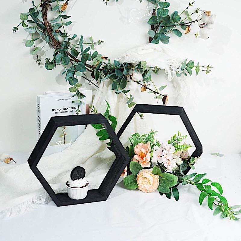 2 9 in Hexagon Geometric Wall Shelves Wood Centerpieces